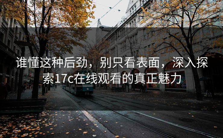 谁懂这种后劲，别只看表面，深入探索17c在线观看的真正魅力