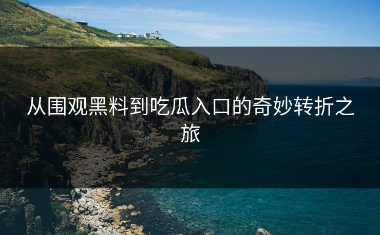 从围观黑料到吃瓜入口的奇妙转折之旅