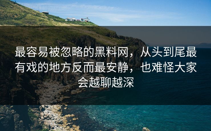 最容易被忽略的黑料网，从头到尾最有戏的地方反而最安静，也难怪大家会越聊越深