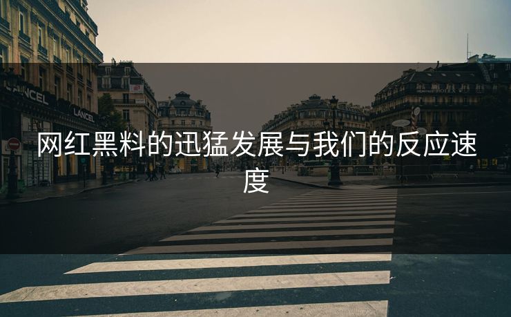 网红黑料的迅猛发展与我们的反应速度 网红黑料的迅猛发展与我们的反应速度